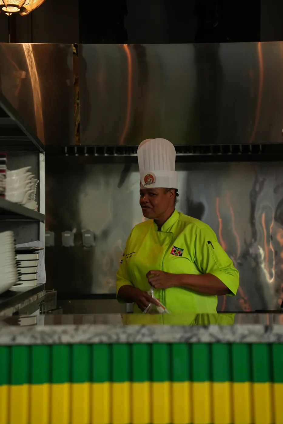 Papa's team at the open kitchen